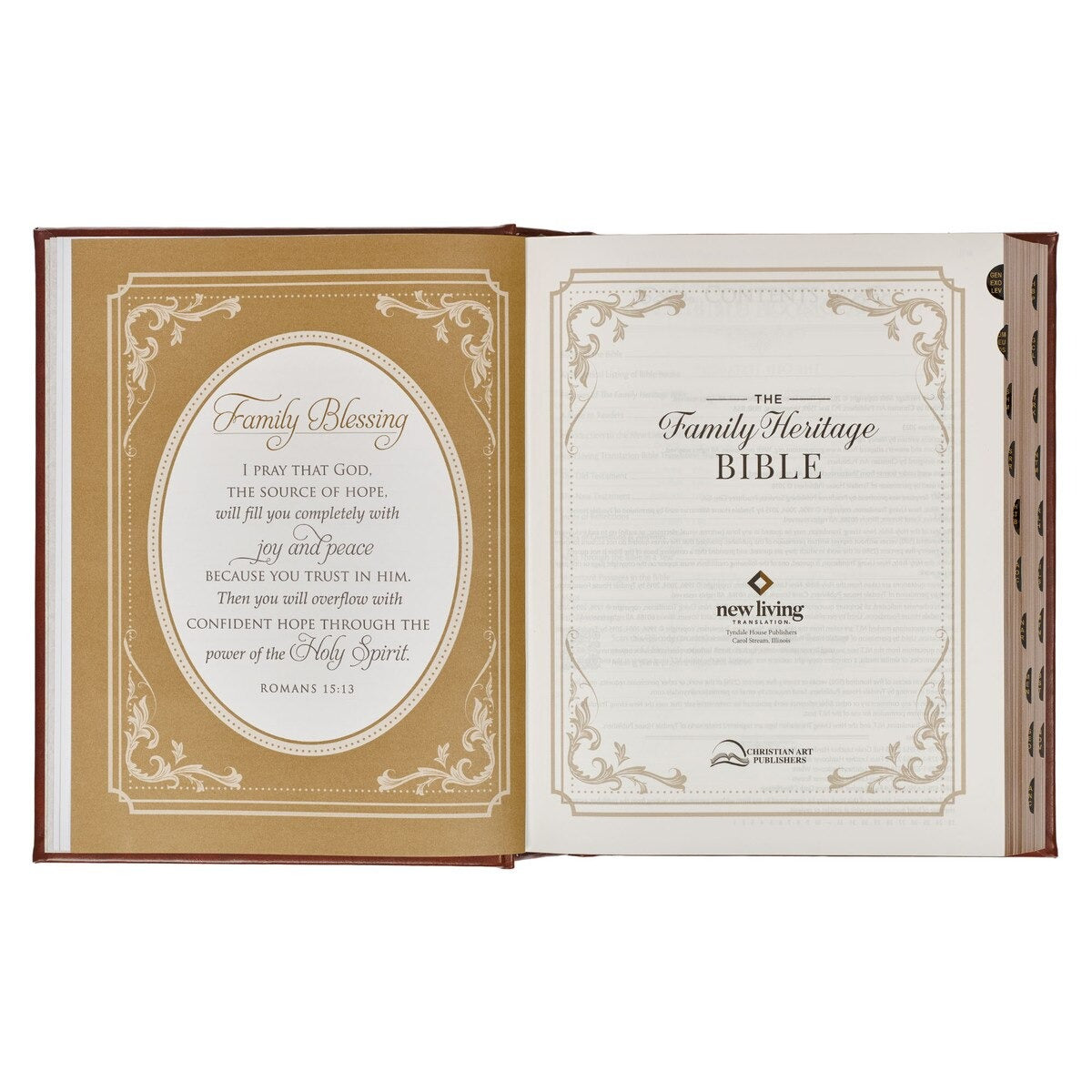 Brown Faux Leather Family Heritage Bible - The Christian Gift Company