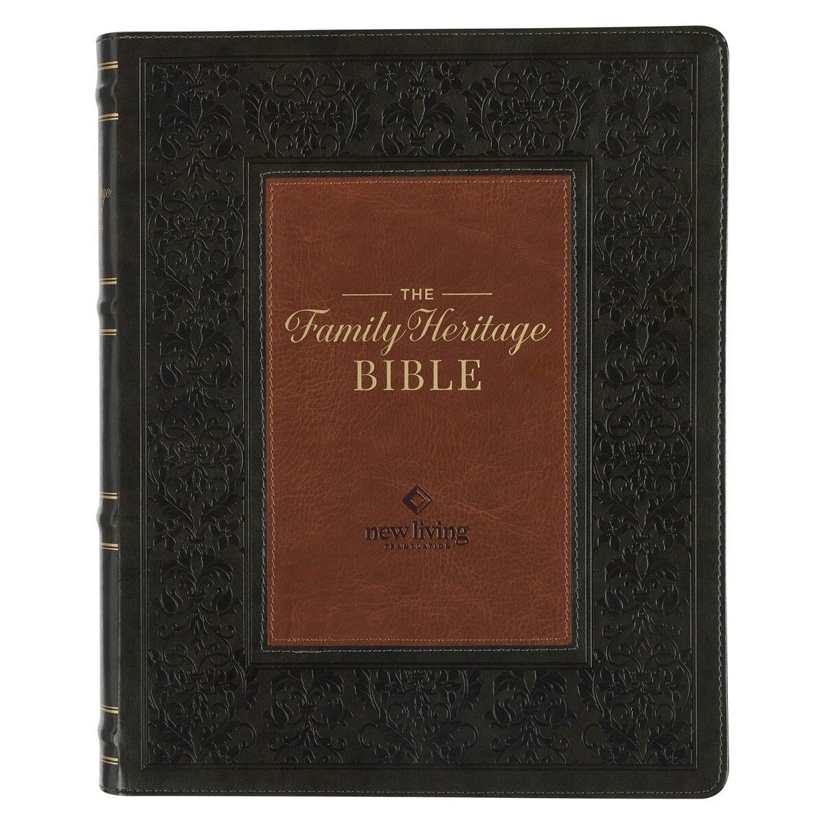 Two-tone Brown Faux Leather Family Heritage Bible - The Christian Gift Company