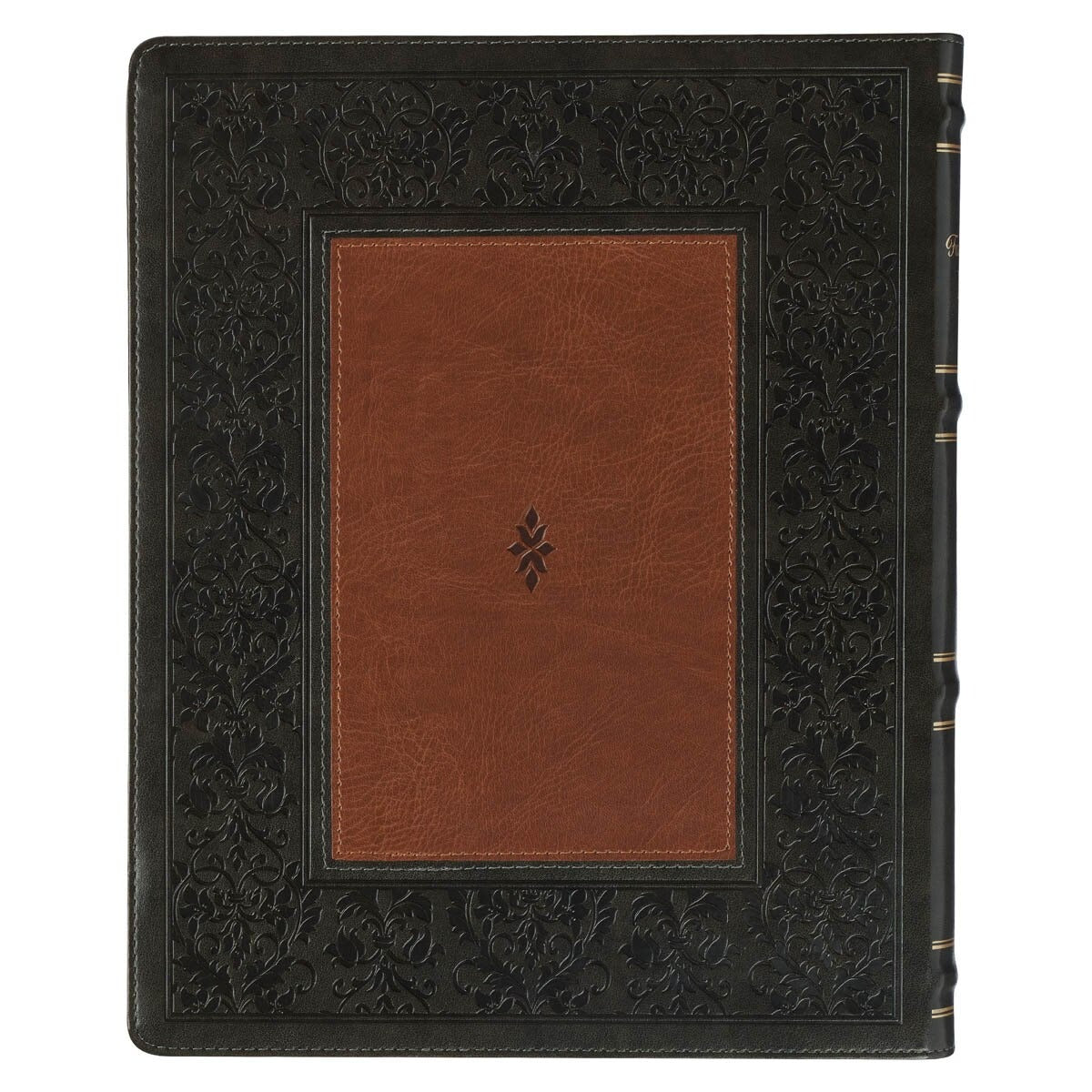 Two-tone Brown Faux Leather Family Heritage Bible - The Christian Gift Company