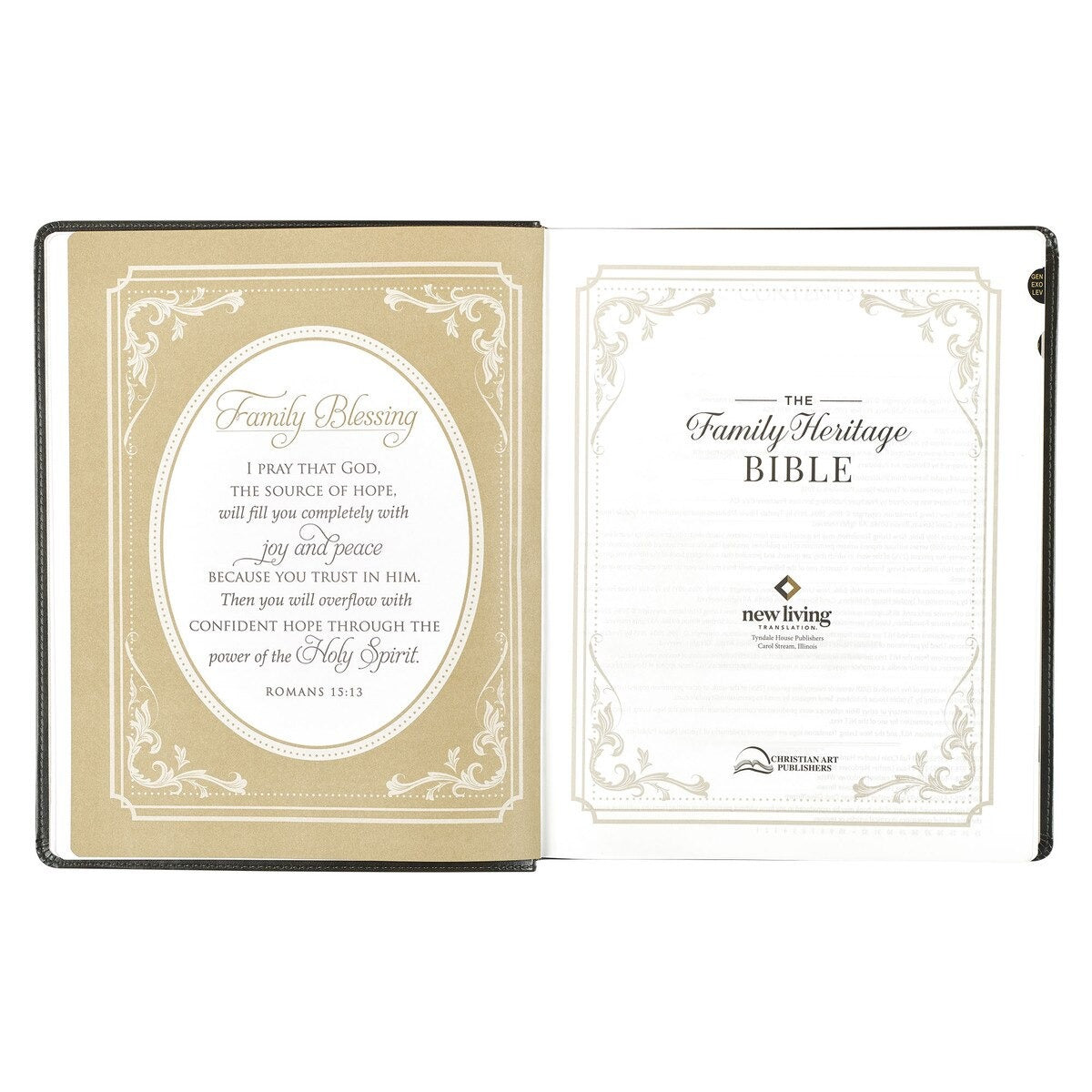 Two-tone Brown Faux Leather Family Heritage Bible - The Christian Gift Company