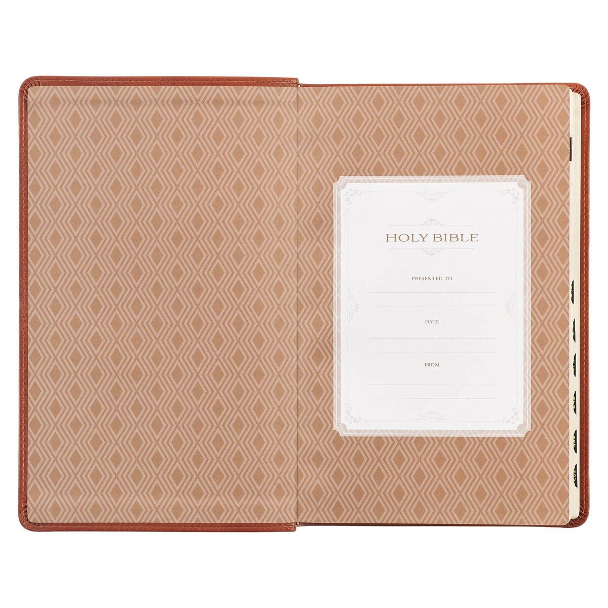 Honey Brown Faux Leather Giant Print Standard-size King James Version Bible with Thumb Index - The Christian Gift Company