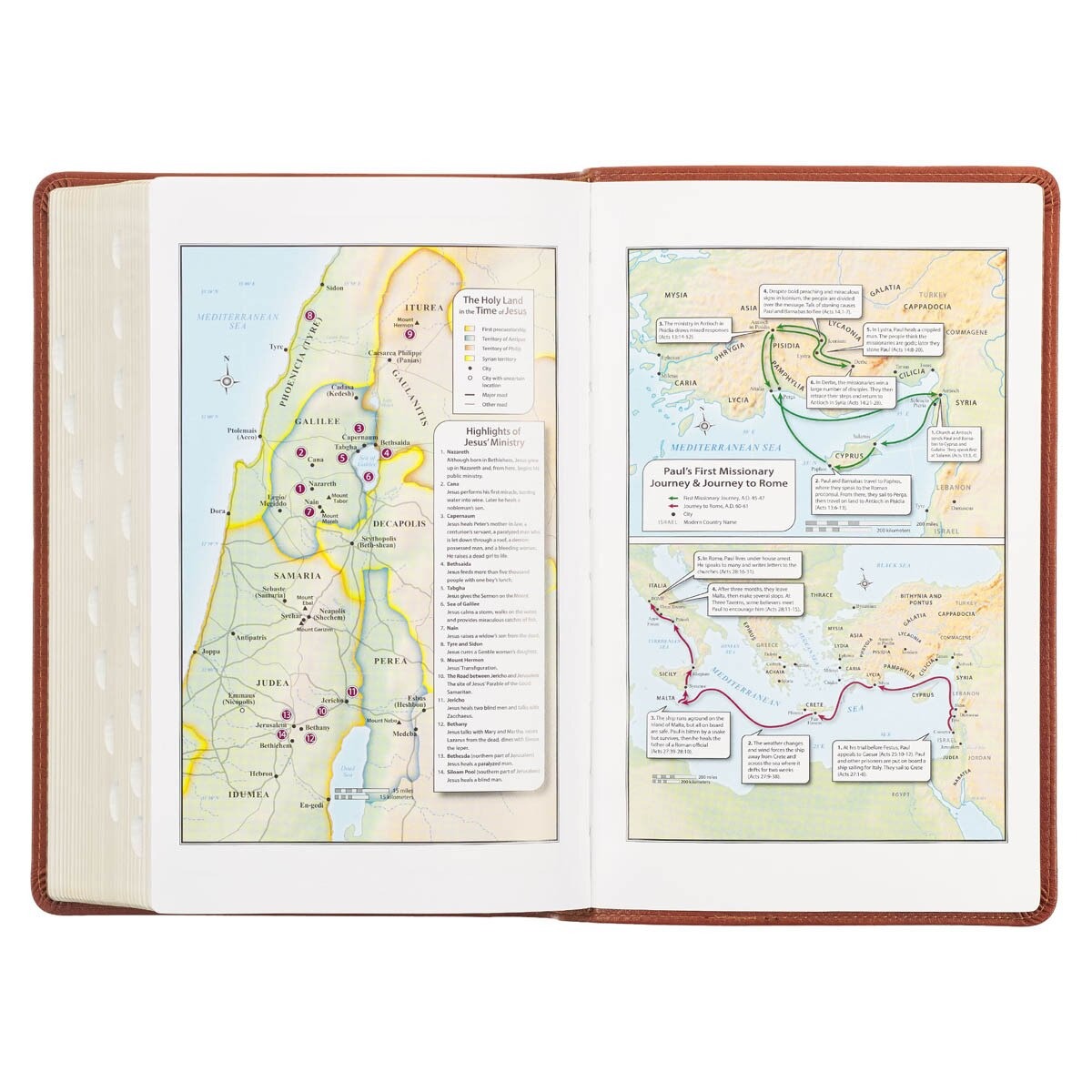 Honey Brown Faux Leather Giant Print Standard-size King James Version Bible with Thumb Index - The Christian Gift Company