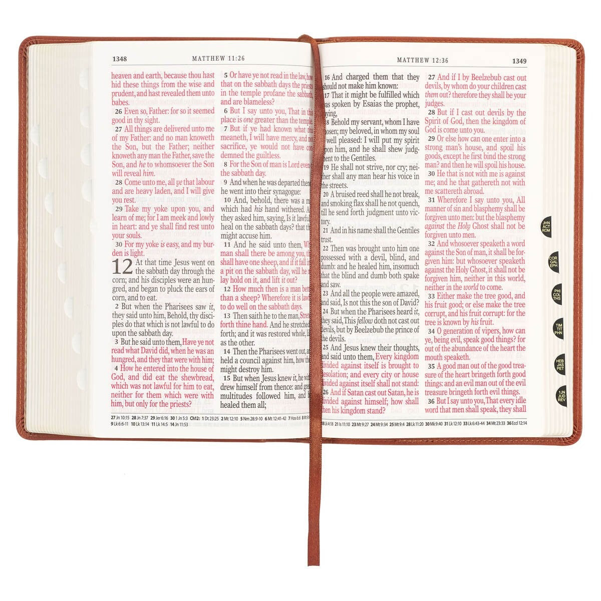 Honey Brown Faux Leather Giant Print Standard-size King James Version Bible with Thumb Index - The Christian Gift Company