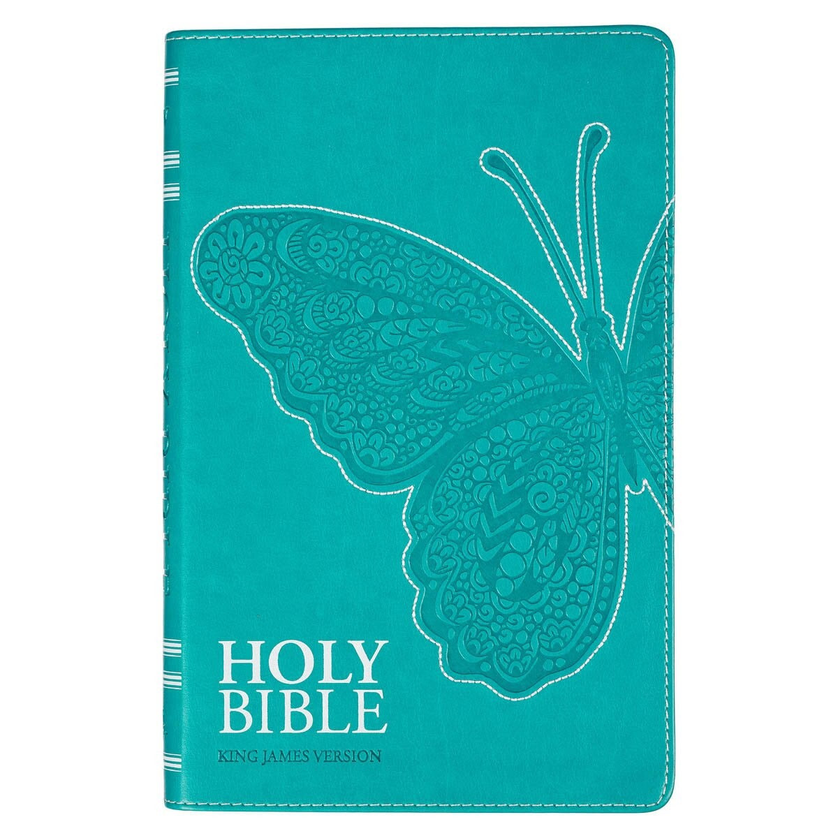 Teal Butterfly Faux Leather King James Version Gift Edition Bible - The Christian Gift Company