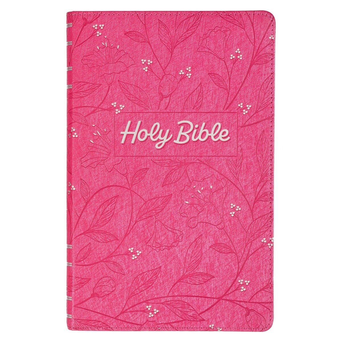 Pearlised Cherry Pink Faux Leather King James Version Gift Edition Bible - The Christian Gift Company