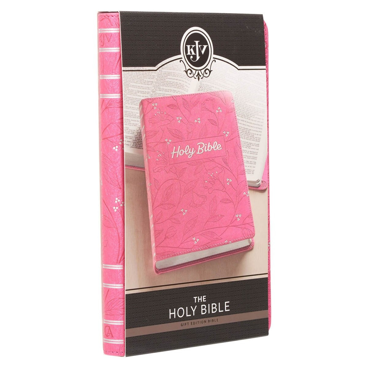 Pearlised Cherry Pink Faux Leather King James Version Gift Edition Bible - The Christian Gift Company