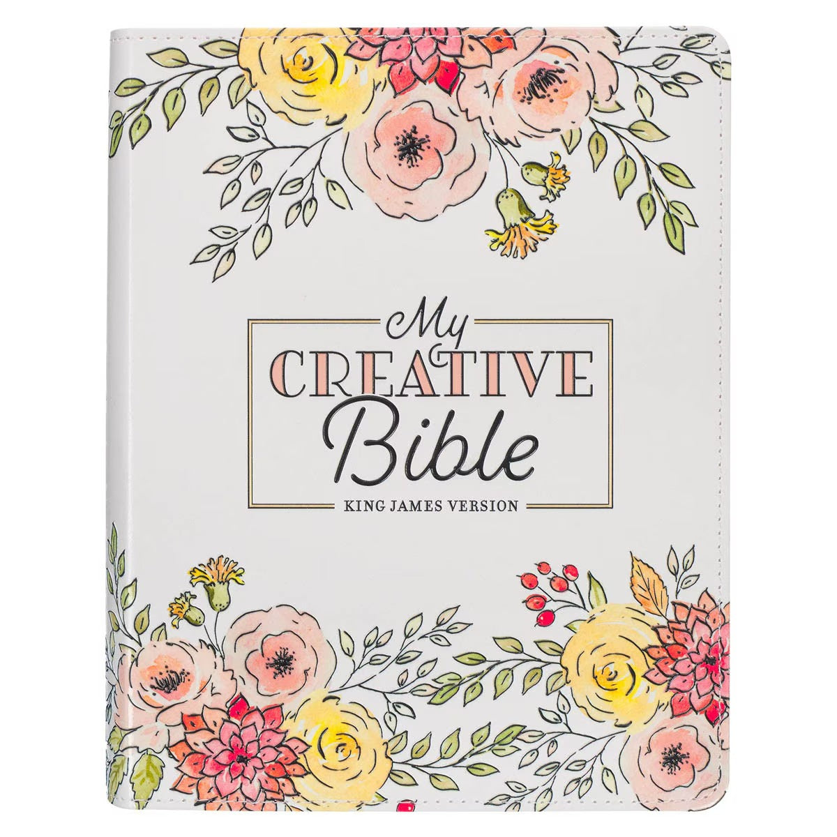 Pearlised White Faux Leather KJV My Creative Bible - The Christian Gift Company