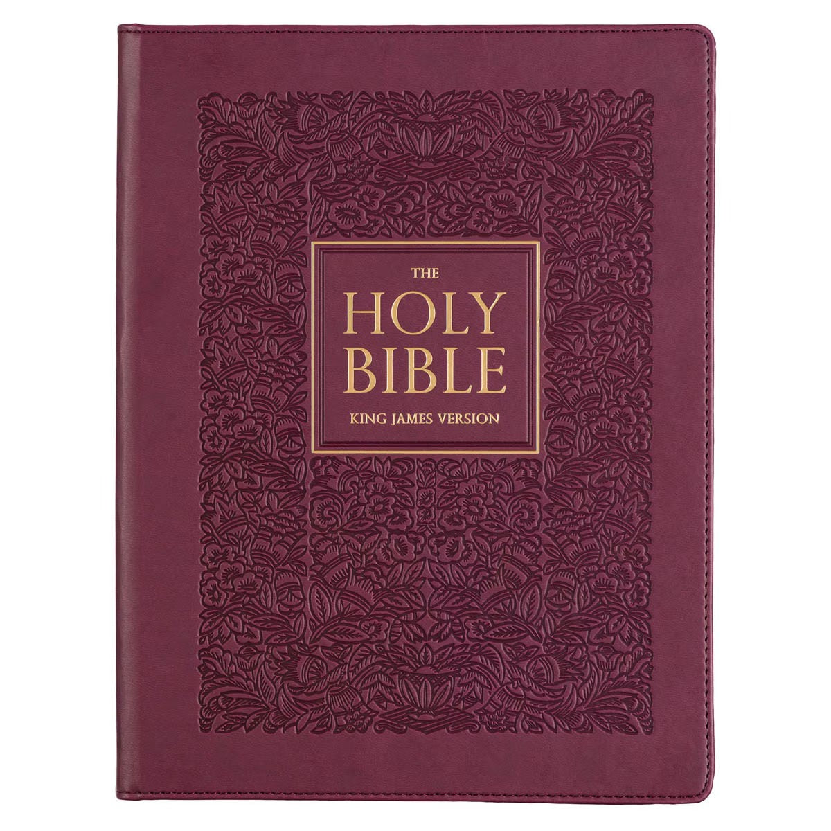 Red Plum Faux Leather Hardcover Large Print King James Version Note-taking Bible - The Christian Gift Company
