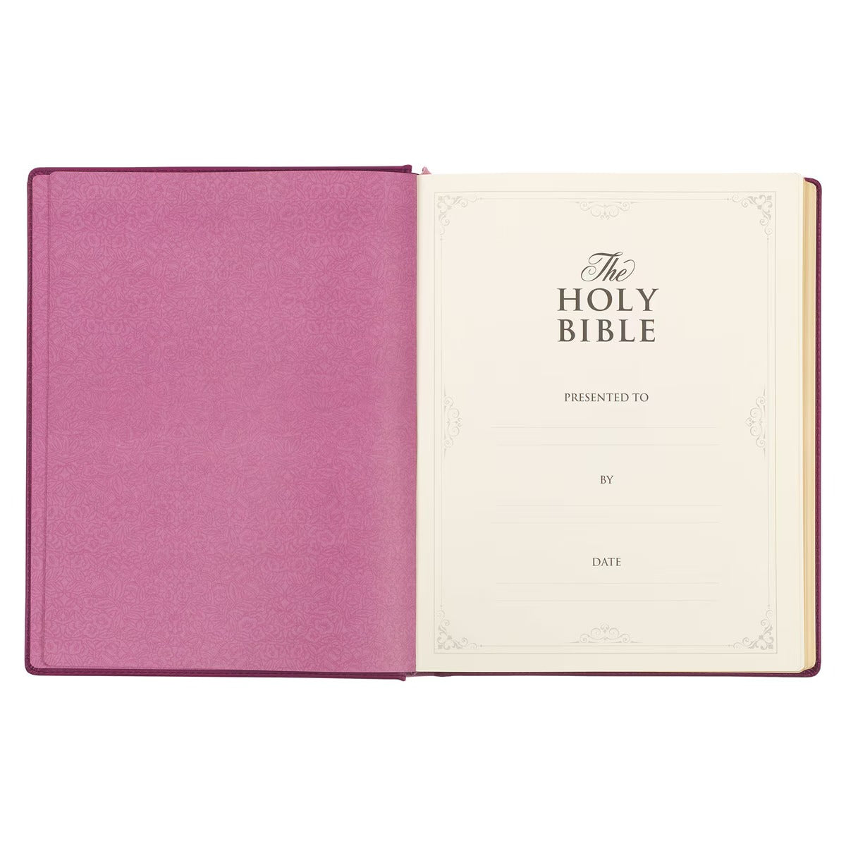 Red Plum Faux Leather Hardcover Large Print King James Version Note-taking Bible - The Christian Gift Company