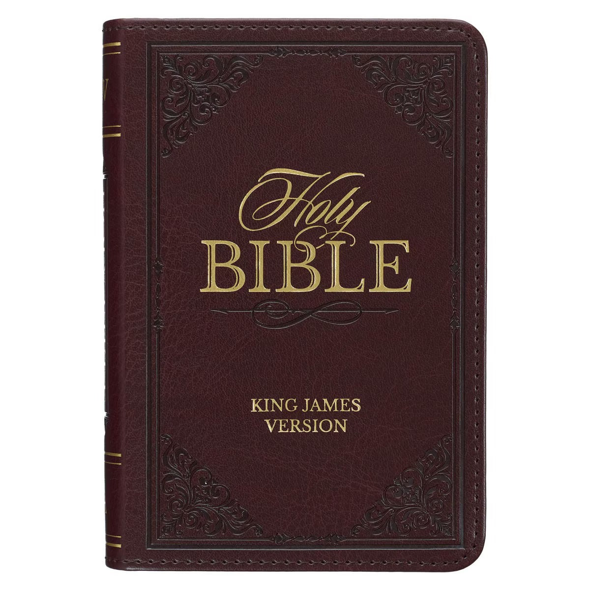 Burgundy Faux Leather King James Version Pocket Bible - The Christian Gift Company