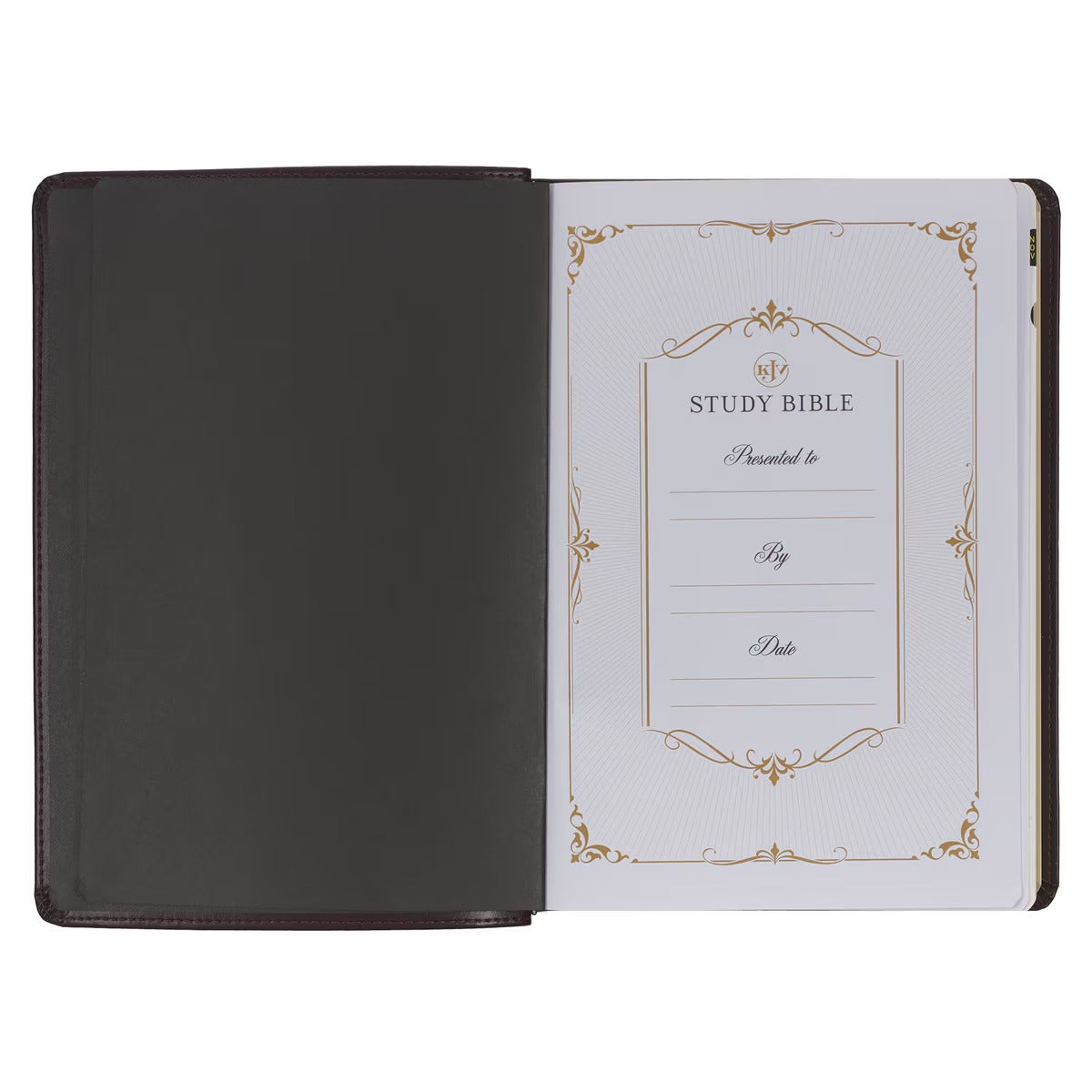 Burgundy Faux Leather King James Version Study Bible with Thumb Index - The Christian Gift Company