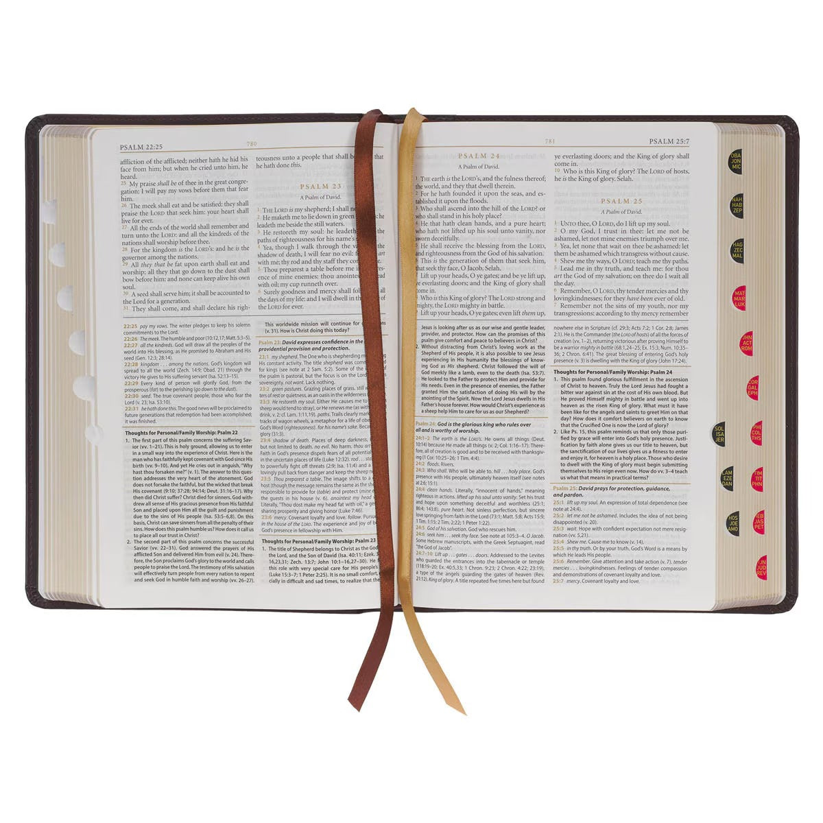 Burgundy Faux Leather King James Version Study Bible with Thumb Index - The Christian Gift Company