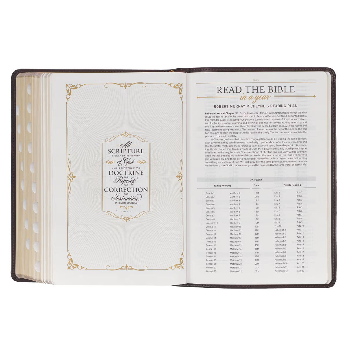 Burgundy Faux Leather King James Version Study Bible with Thumb Index - The Christian Gift Company