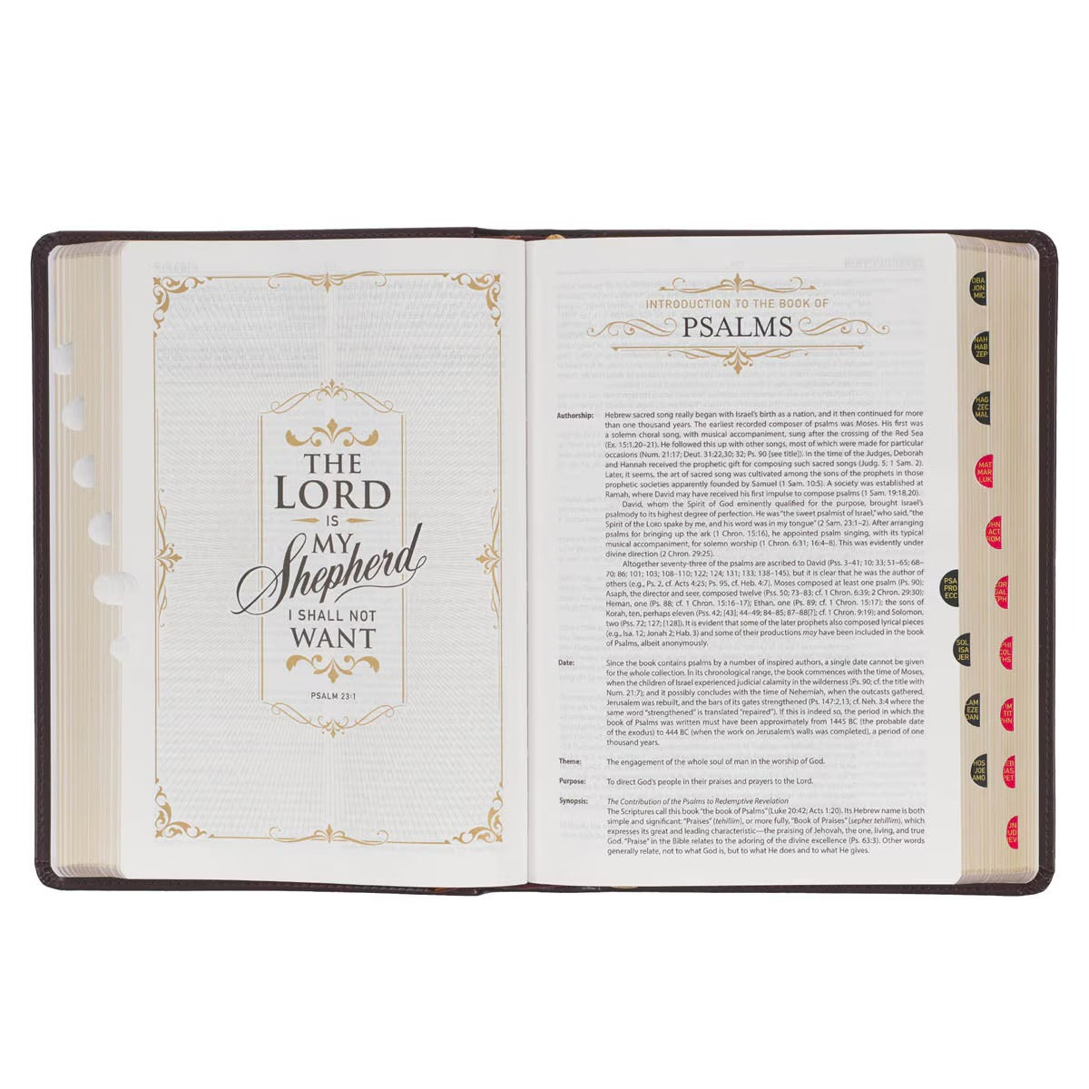 Burgundy Faux Leather King James Version Study Bible with Thumb Index - The Christian Gift Company