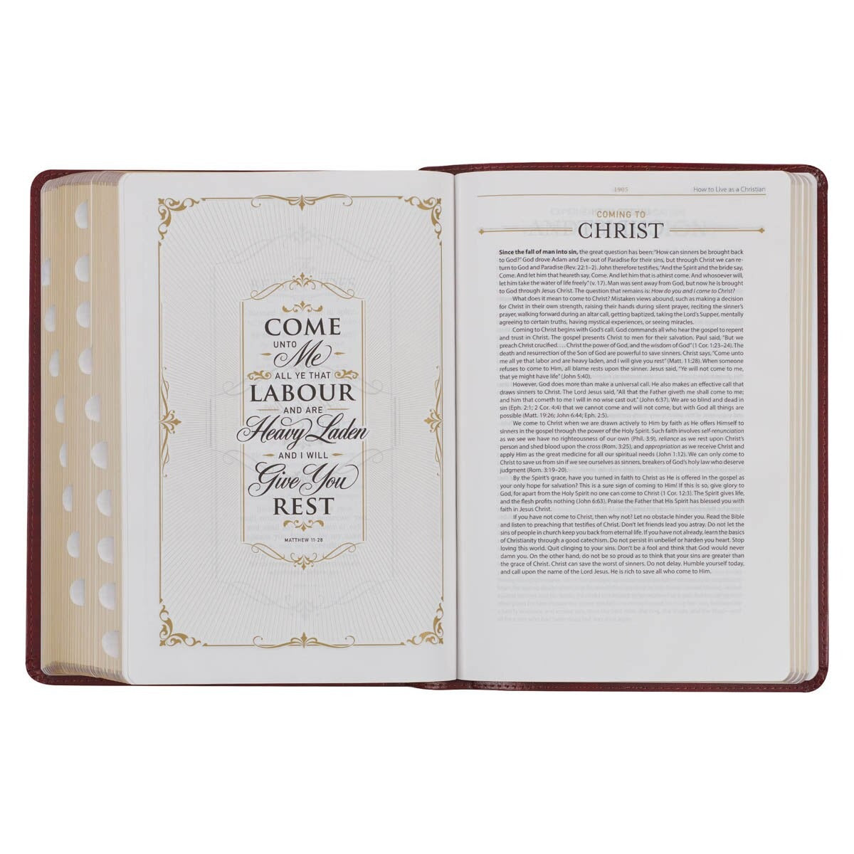 Diamond Grid Saddle Tan Faux Leather King James Version Study Bible with Thumb Index
