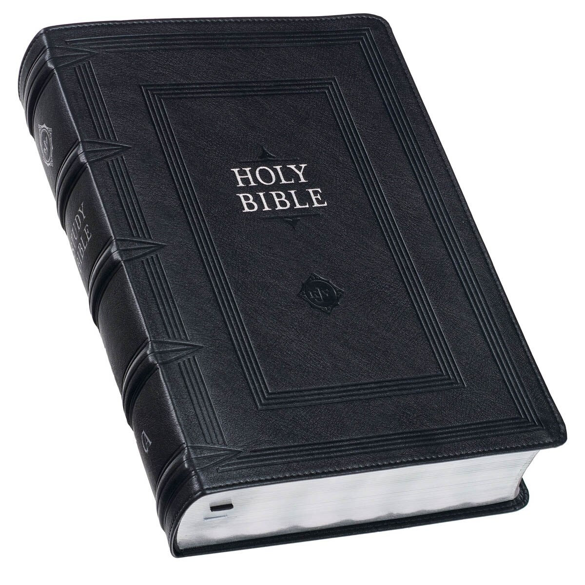 Black Faux Leather King James Study Bible with Thumb Index - The Christian Gift Company