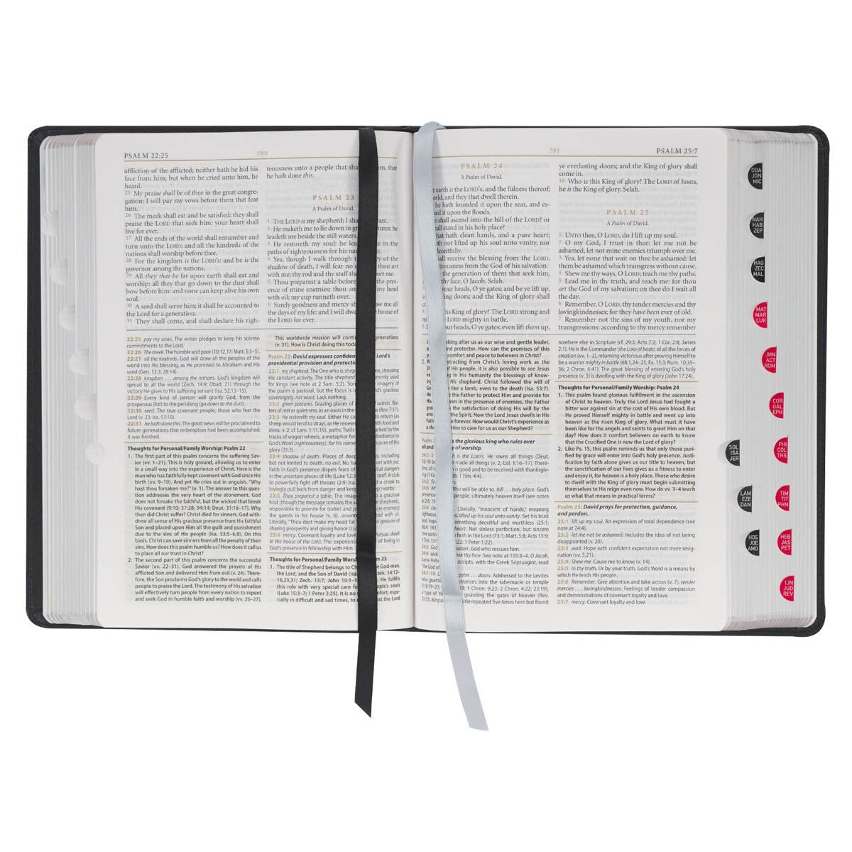 Black Faux Leather King James Study Bible with Thumb Index - The Christian Gift Company