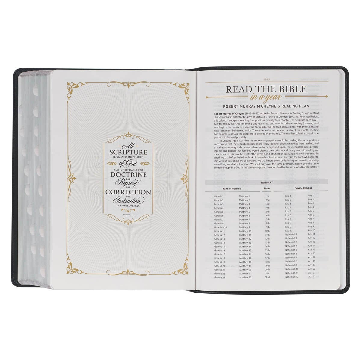 Black Faux Leather King James Study Bible with Thumb Index - The Christian Gift Company