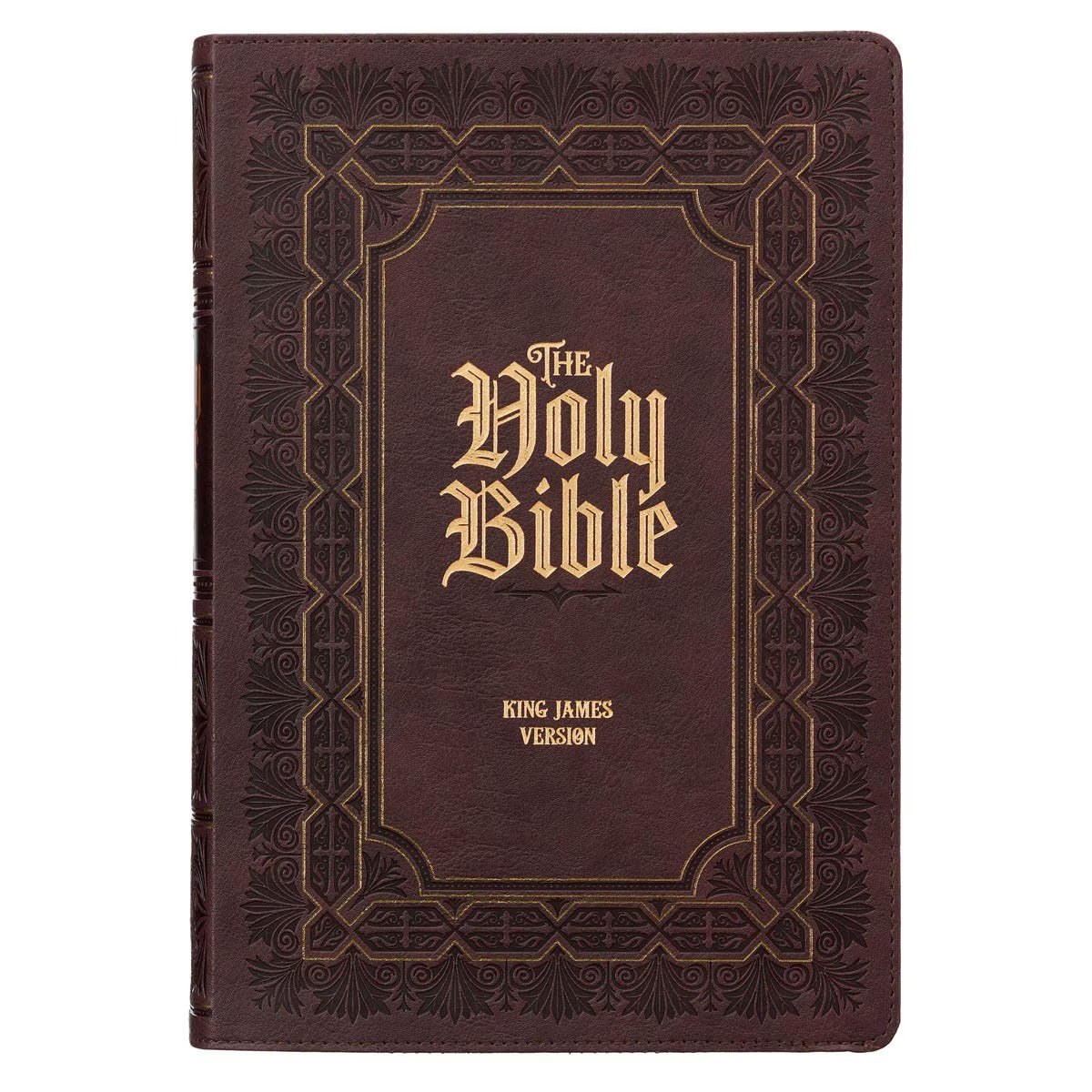 Burgundy Faux Leather Large Print King James Study Bible with Thumb Index - The Christian Gift Company