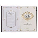 Burgundy Faux Leather Large Print King James Study Bible with Thumb Index - The Christian Gift Company