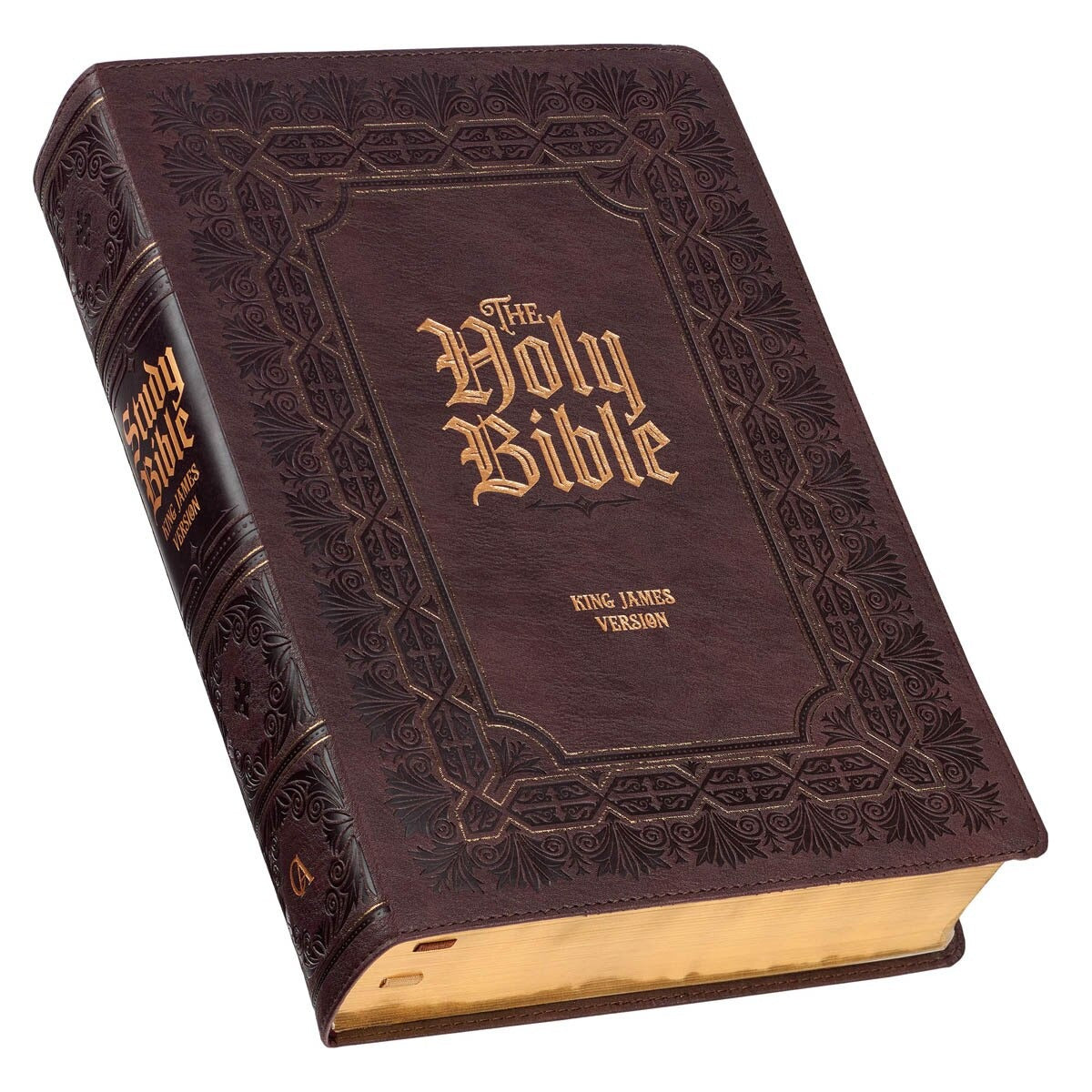 Burgundy Faux Leather Large Print King James Study Bible with Thumb Index