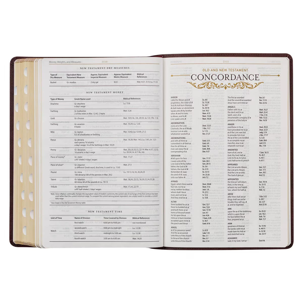 Burgundy Faux Leather Large Print King James Study Bible with Thumb Index - The Christian Gift Company
