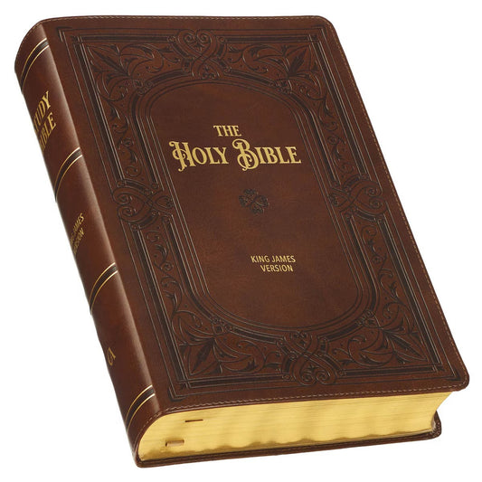 KJV Study Bible LP Faux Leather, Saddle Tan/Art Nouveau - The Christian Gift Company