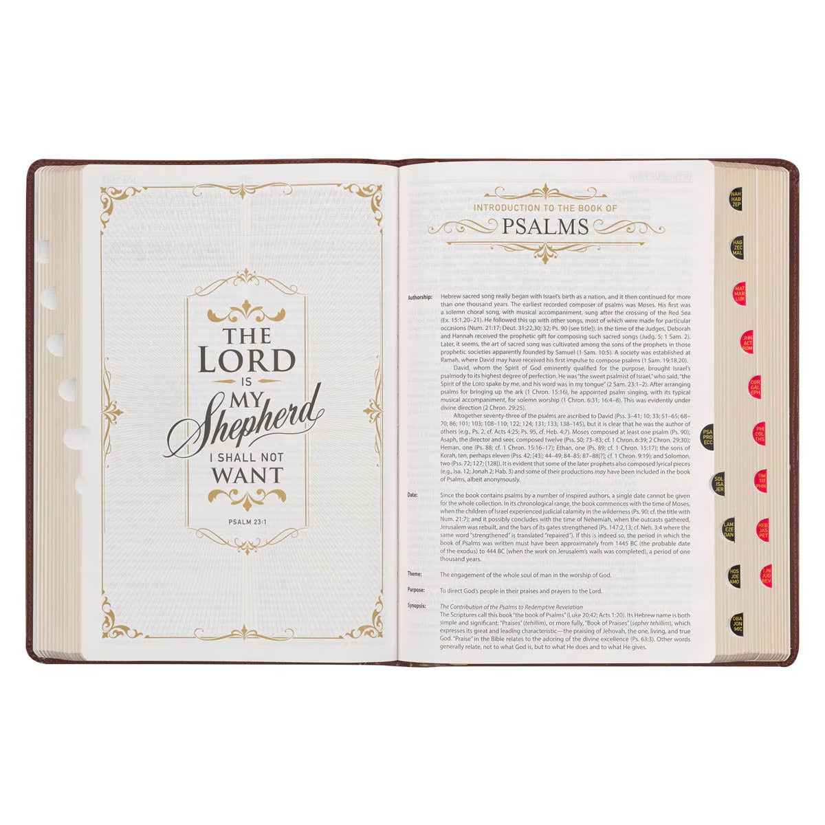 KJV Study Bible LP Faux Leather, Saddle Tan/Art Nouveau