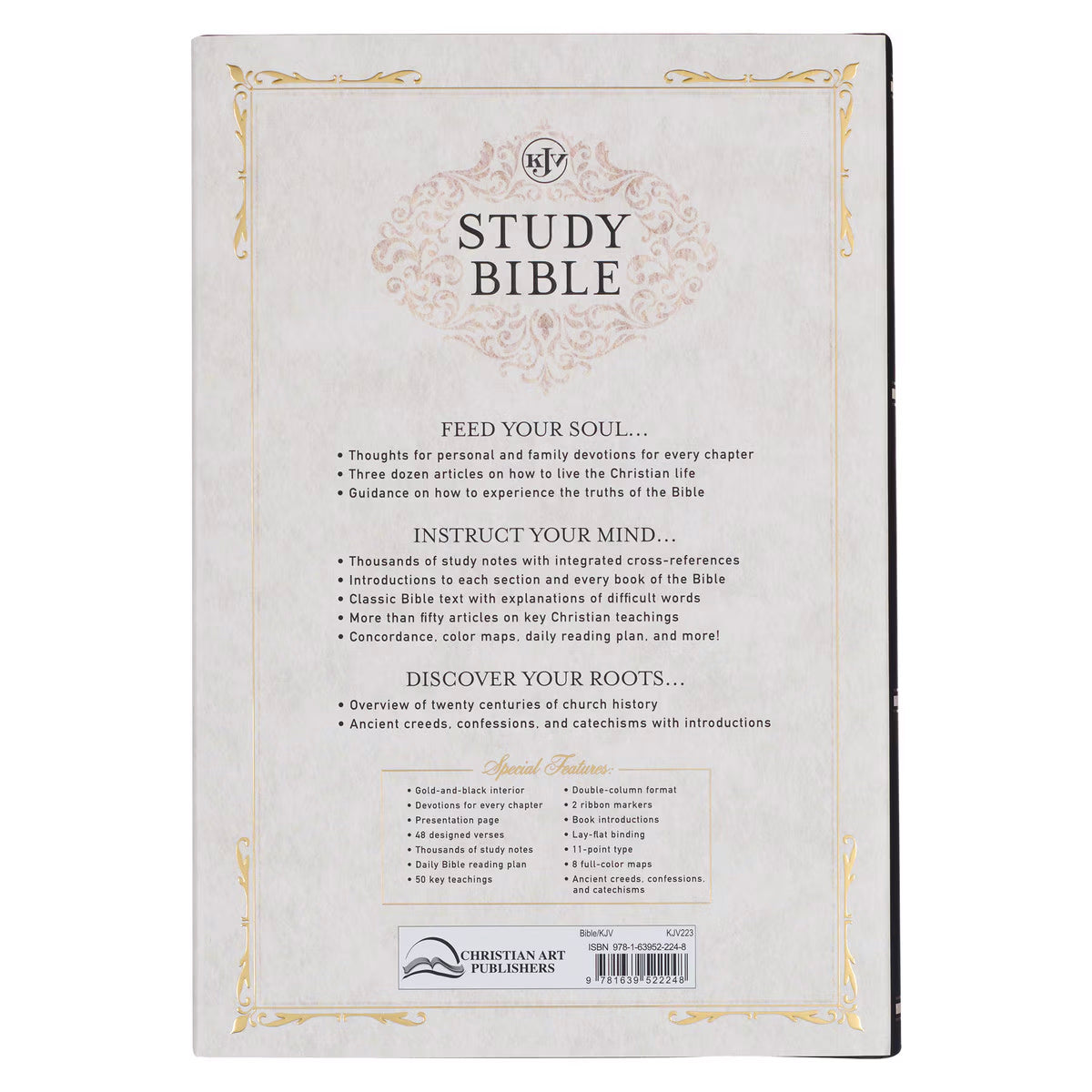 Black Hardcover Large Print King James Version Study Bible - The Christian Gift Company