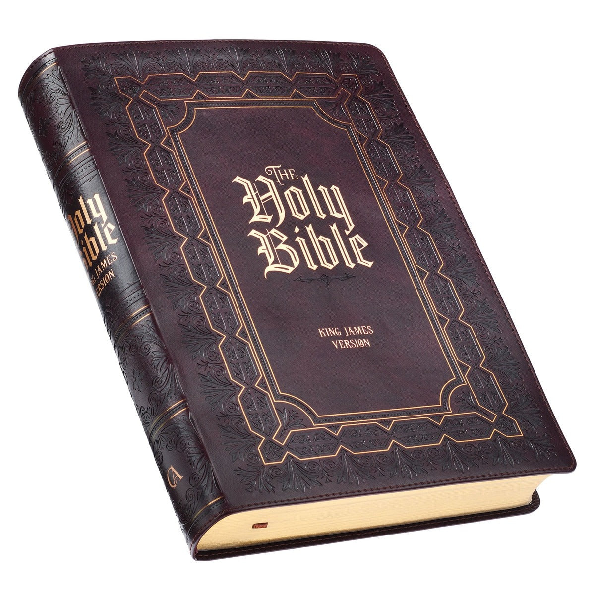 Framed Burgundy Faux Leather Super Giant Print King James Version Bible - The Christian Gift Company