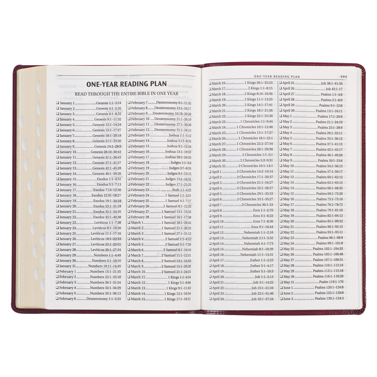 Burgundy Cross Faux Leather Large Print Thinline King James Version Bible with Thumb Index - The Christian Gift Company