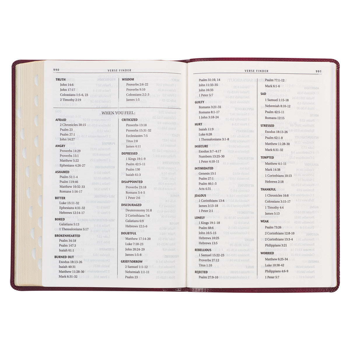 Burgundy Cross Faux Leather Large Print Thinline King James Version Bible with Thumb Index - The Christian Gift Company