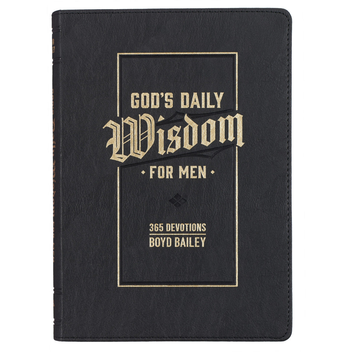 God's Daily Wisdom For Men Black Faux Leather Devotional - The Christian Gift Company
