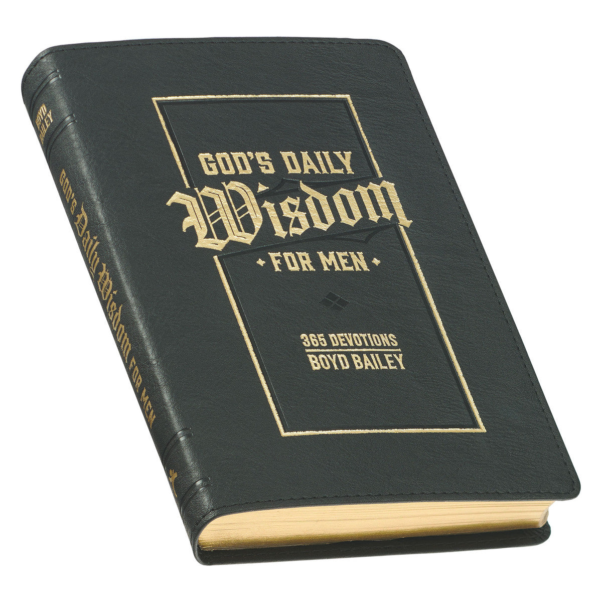 God's Daily Wisdom For Men Black Faux Leather Devotional - The Christian Gift Company