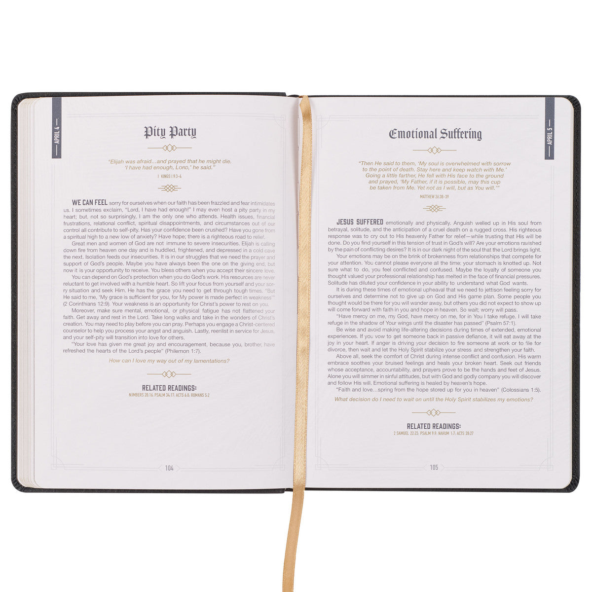 God's Daily Wisdom For Men Black Faux Leather Devotional - The Christian Gift Company