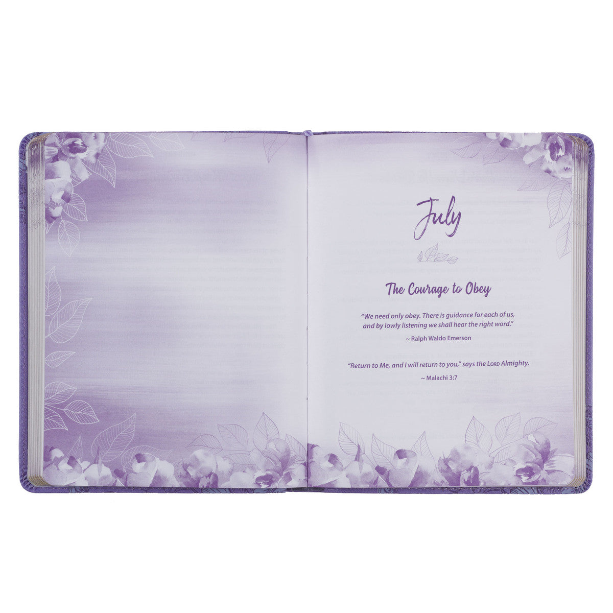 Strong and Courageous Purple Faux Leather Devotional - The Christian Gift Company