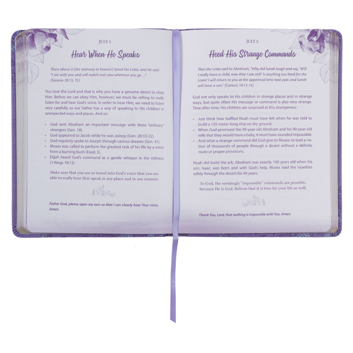 Strong and Courageous Purple Faux Leather Devotional - The Christian Gift Company