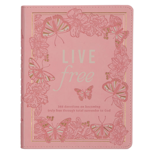 Live Free Pink Faux Leather Devotional - The Christian Gift Company