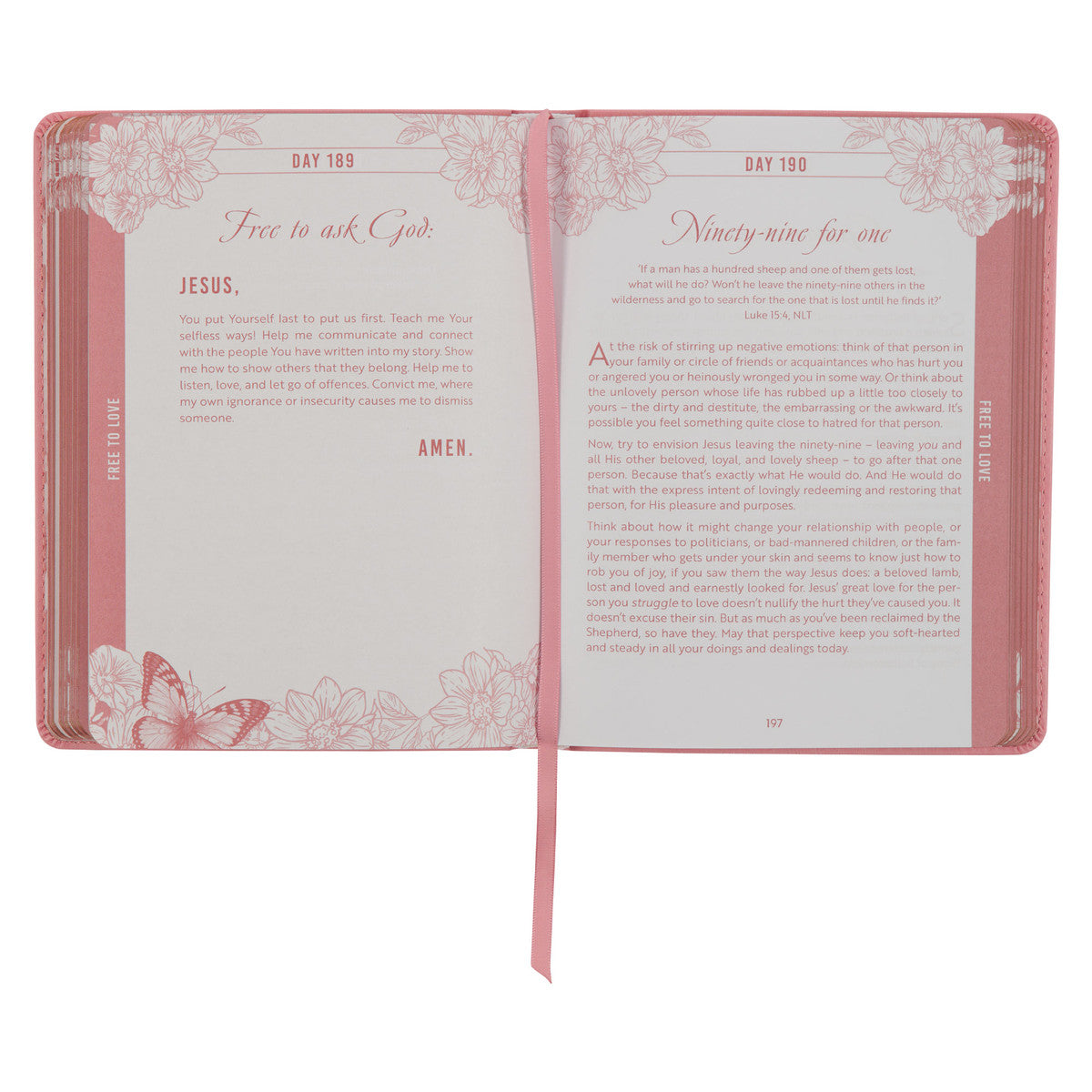 Live Free Pink Faux Leather Devotional - The Christian Gift Company