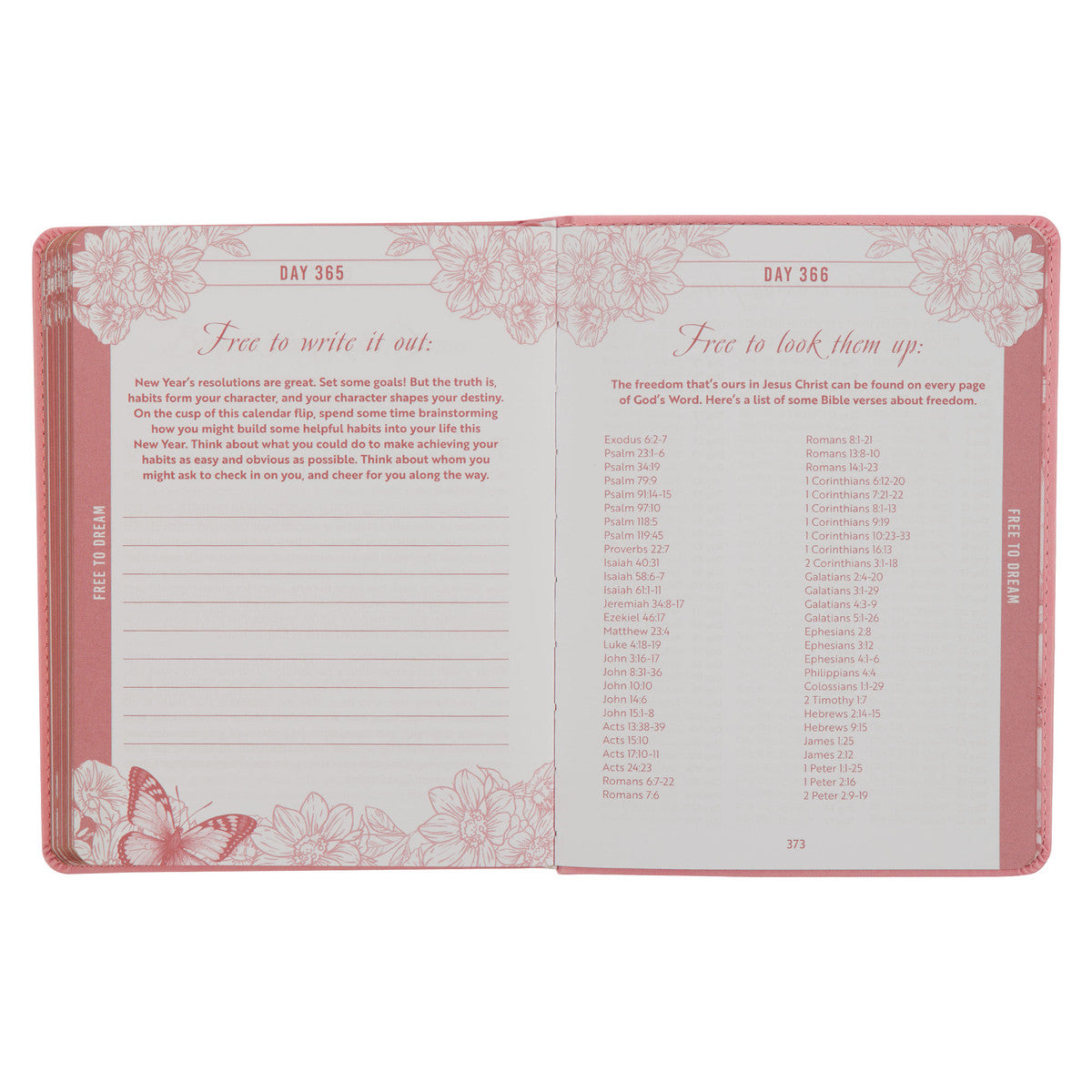 Live Free Pink Faux Leather Devotional - The Christian Gift Company