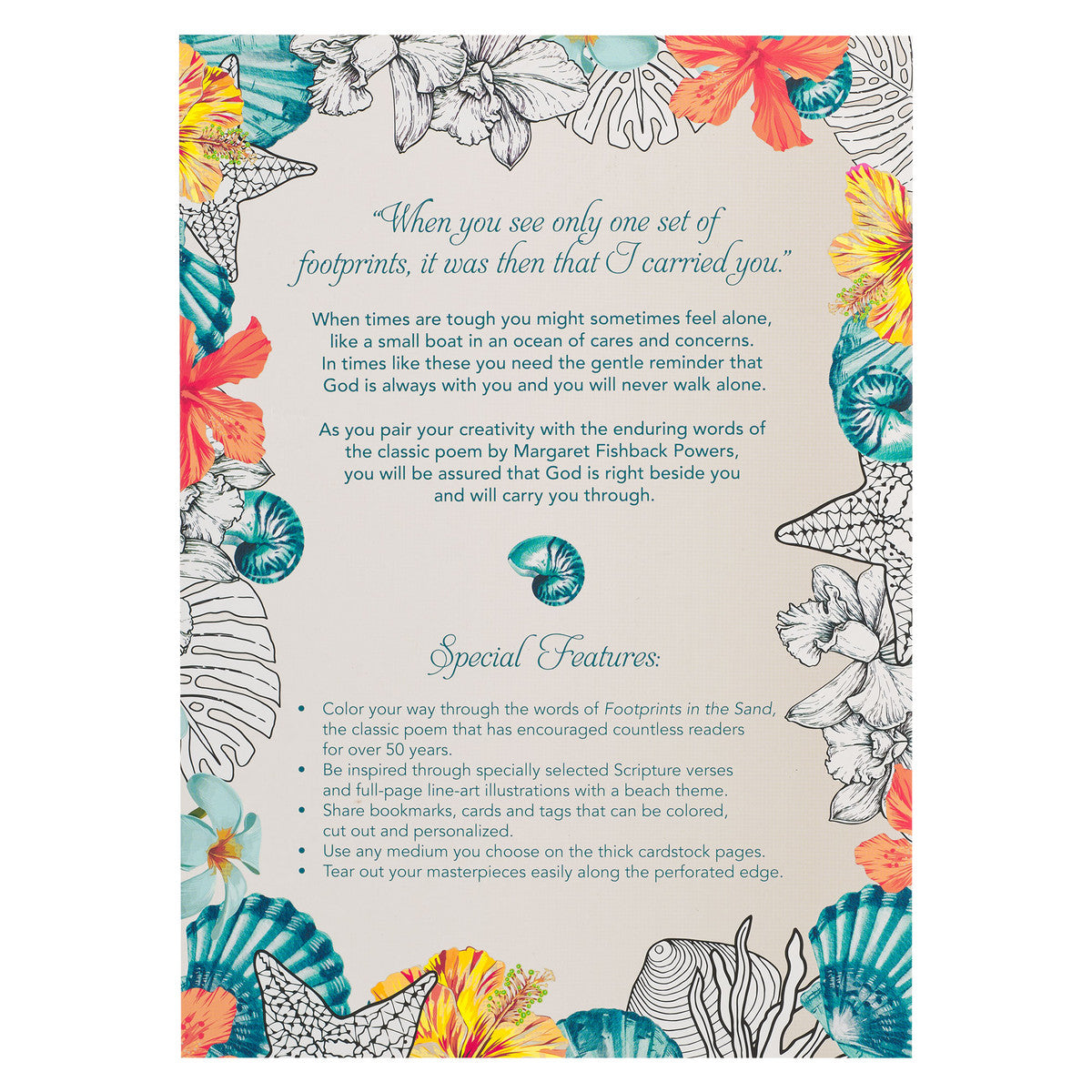 Footprints in the Sand Colouring Book - The Christian Gift Company
