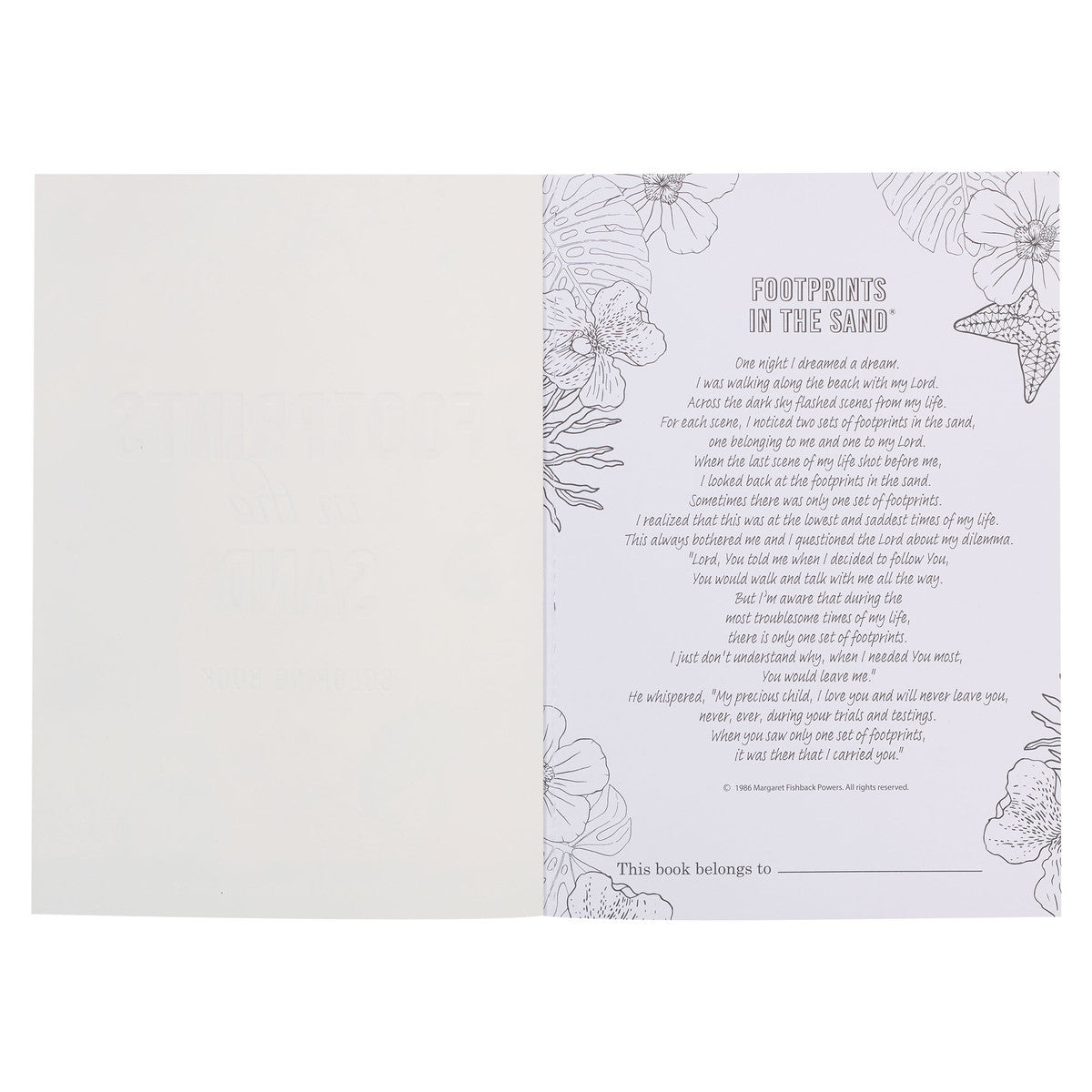 Footprints in the Sand Colouring Book - The Christian Gift Company