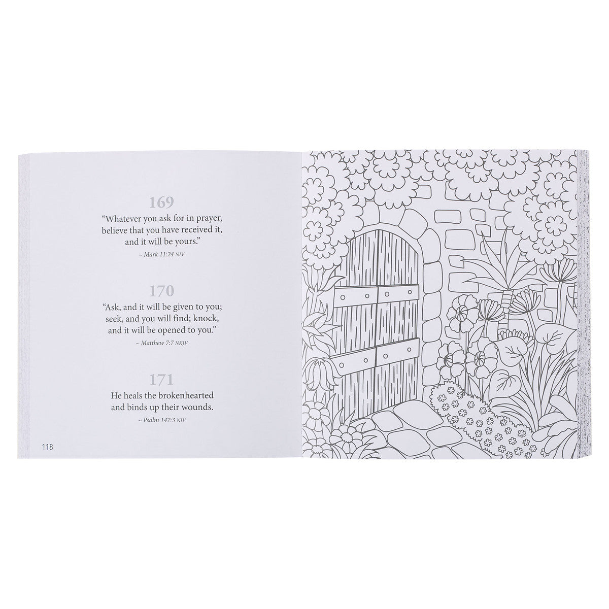 365 Promises from God's Word in Color Blue Floral Colouring Book - The Christian Gift Company