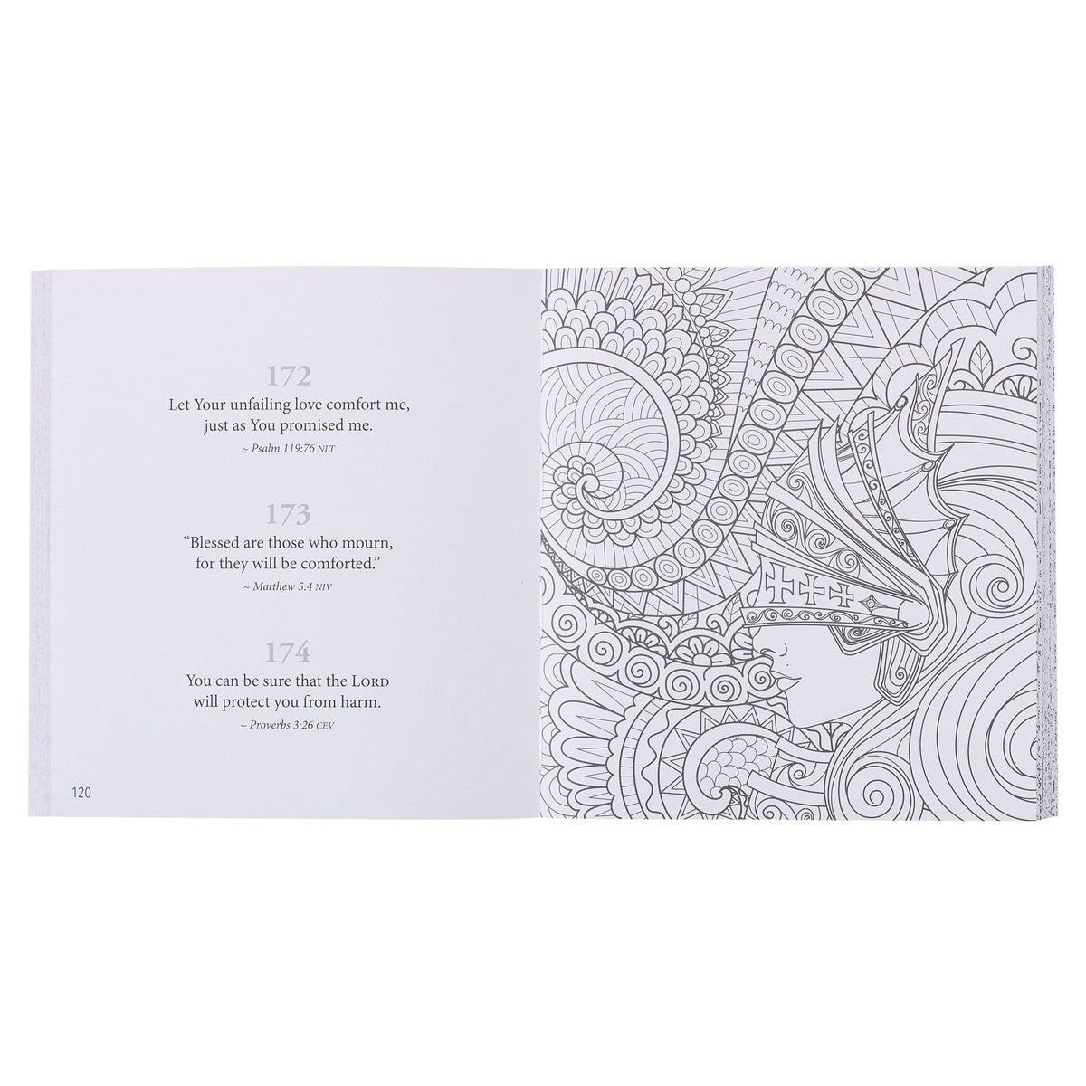365 Promises from God's Word in Color Blue Floral Colouring Book - The Christian Gift Company
