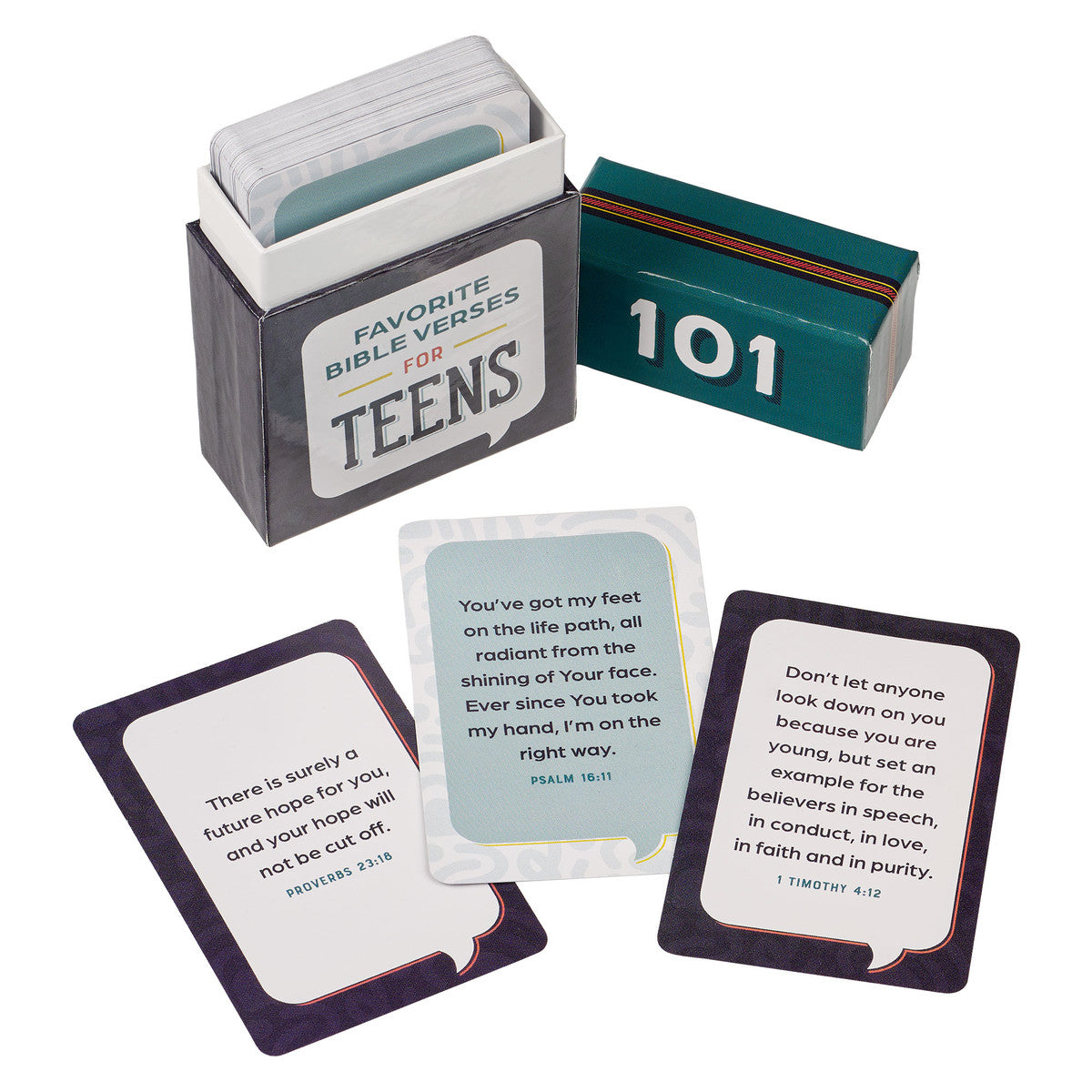 101 Favorite Bible Verses for Teens Teal and Blue Box of Blessings - The Christian Gift Company