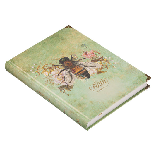 Faith Bee Hardcover Journal - Romans 5:1 - The Christian Gift Company