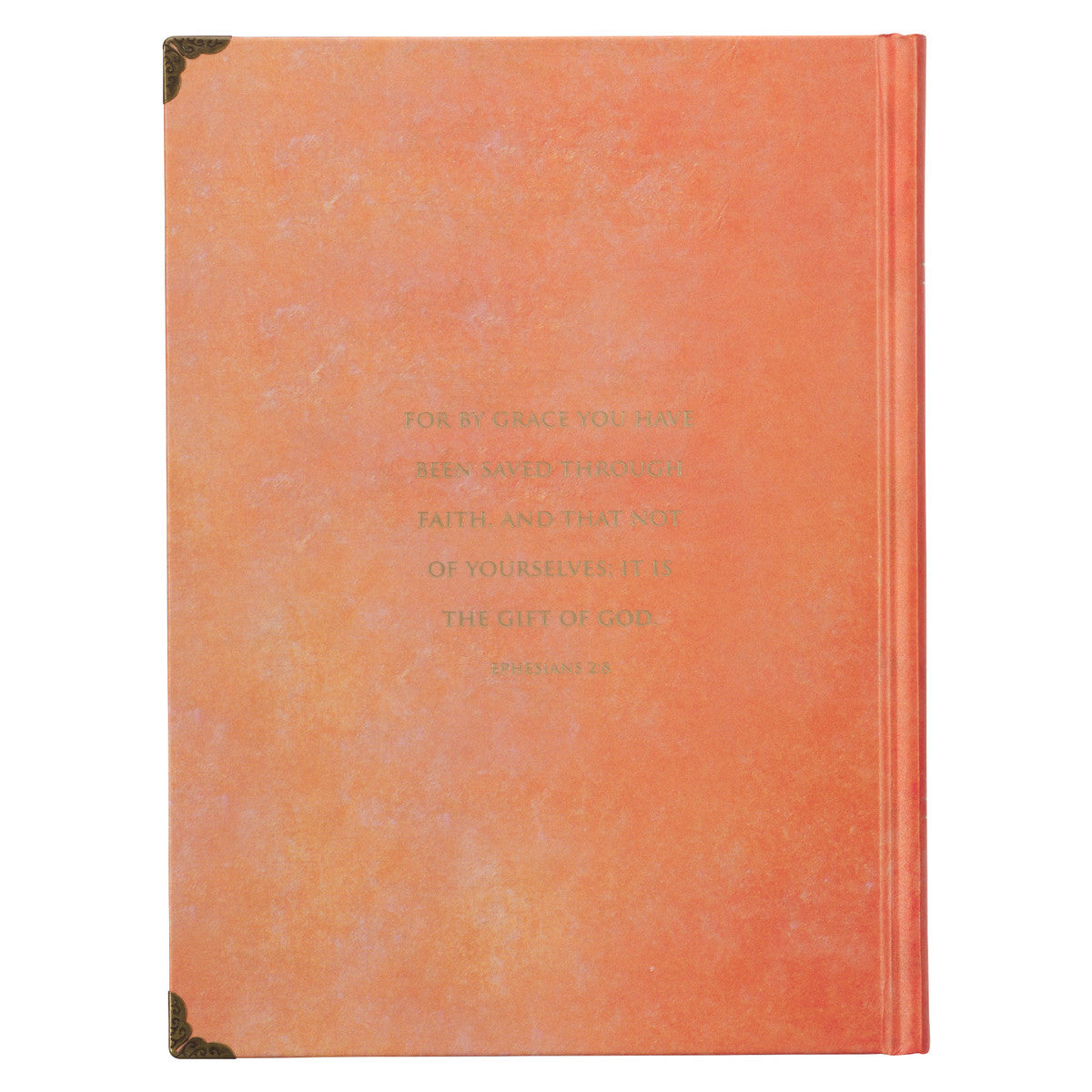 Orange Grace Butterfly Hardcover Journal - Ephesians 2:8 - The Christian Gift Company