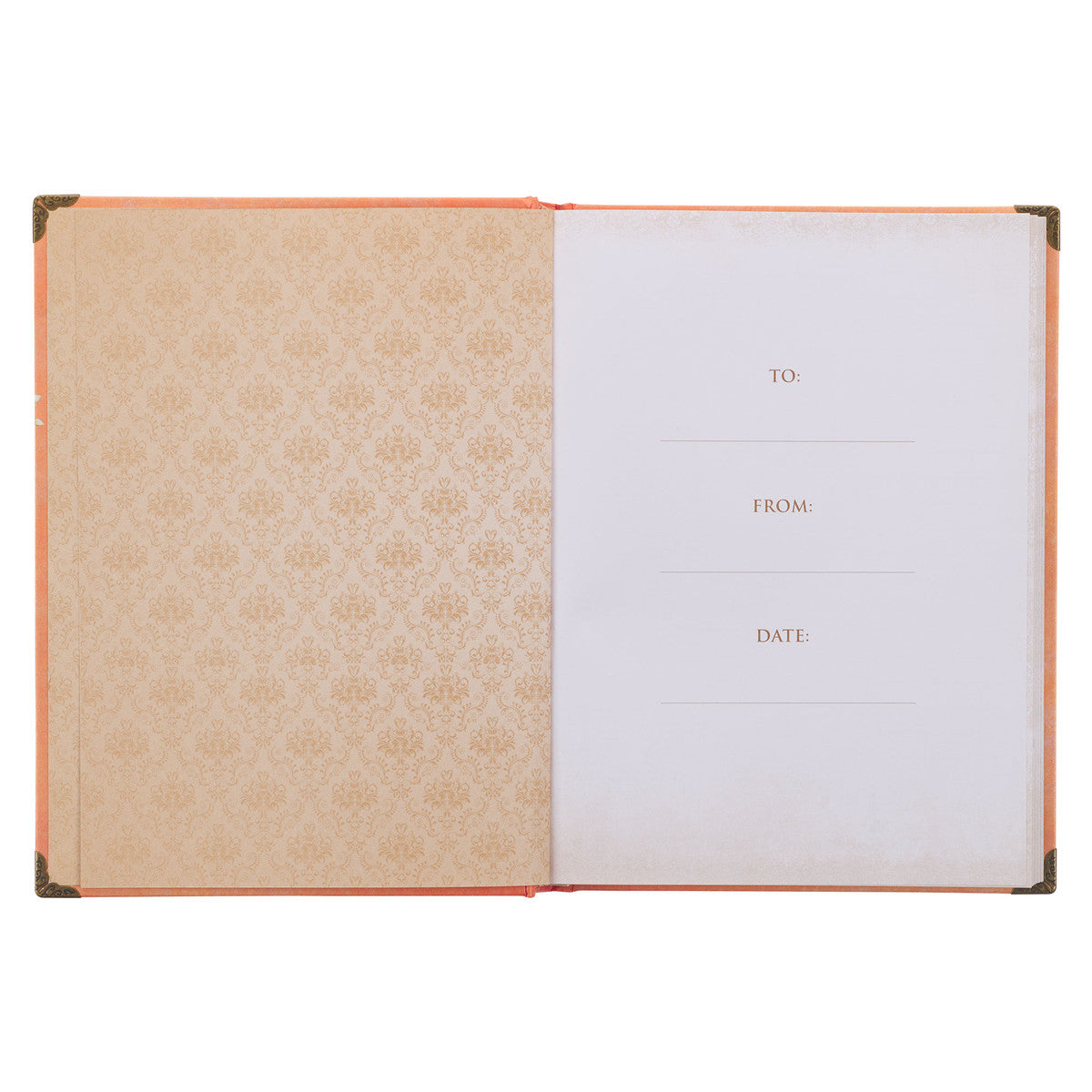 Orange Grace Butterfly Hardcover Journal - Ephesians 2:8 - The Christian Gift Company