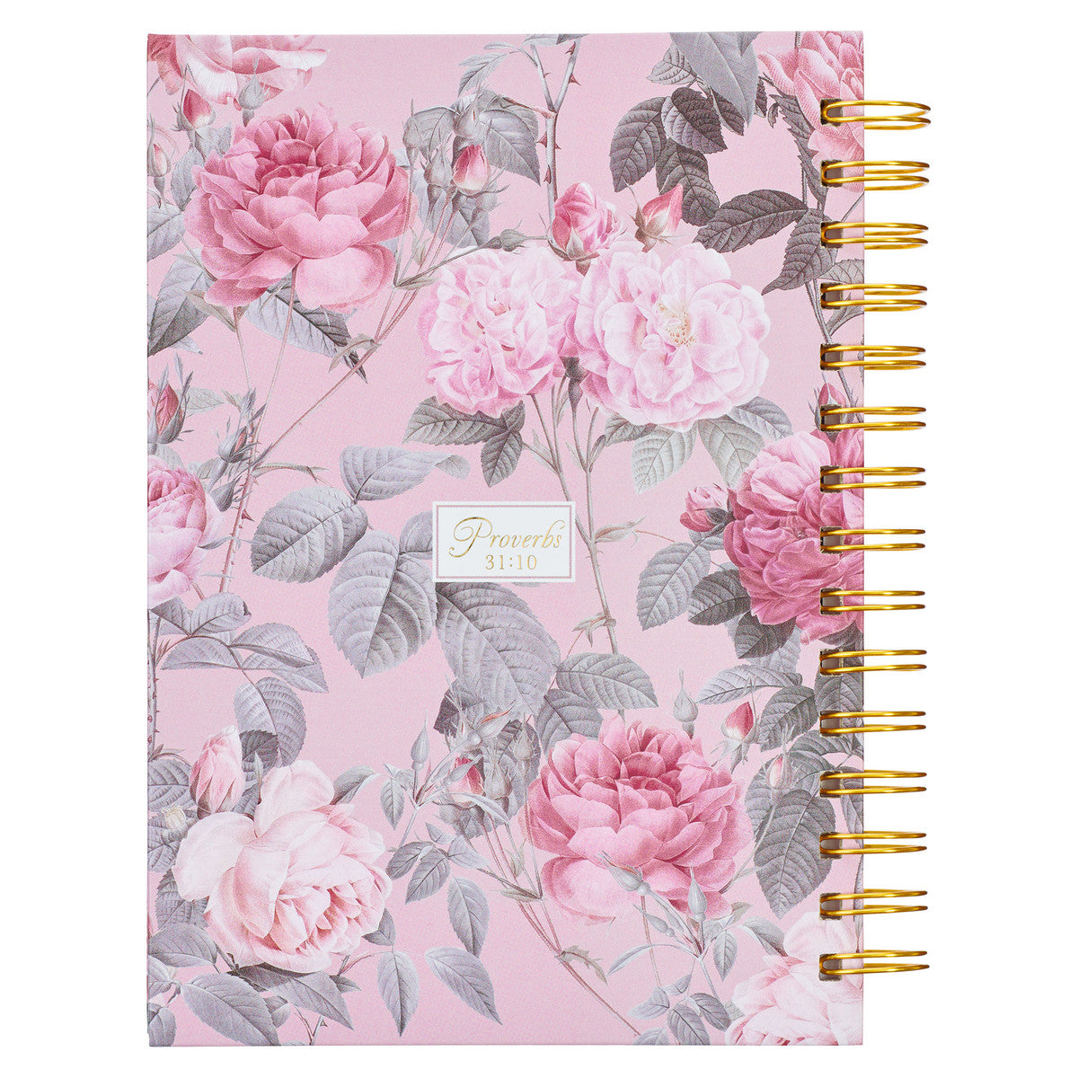 More Precious than Rubies Pink Floral Large Wirebound Journal - Proverbs 31:10 - The Christian Gift Company