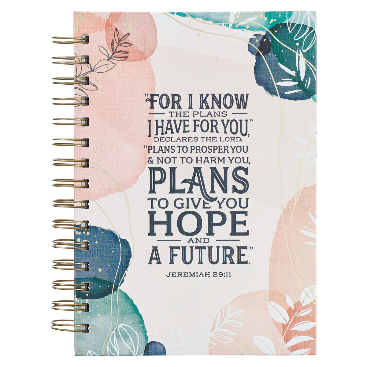 I Know the Plans Muted Watercolour Wirebound Journal - Jeremiah 29:11 - The Christian Gift Company